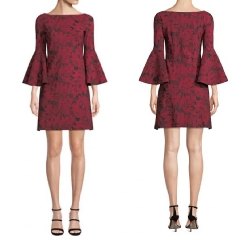 Chiara Boni Natalie Bell Red Floral Mini Dress IT48 US L (12)